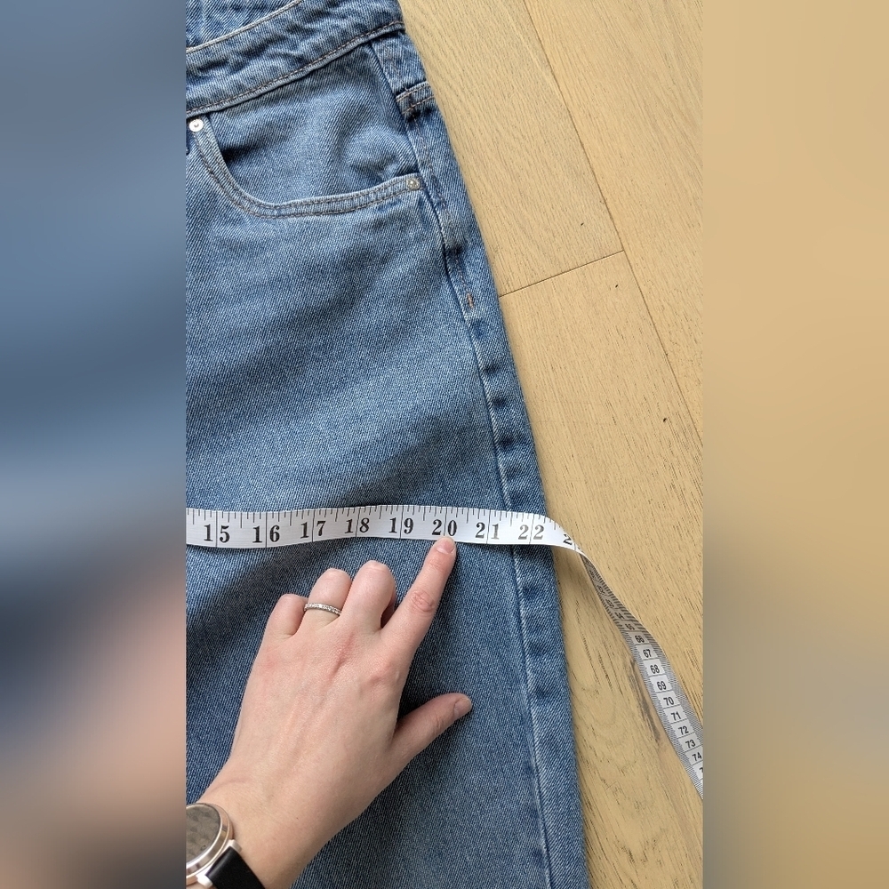 Refuge Denim Sz 11 Loose Tapered High Waist Crossover Jeans - midwash blue jeans - Picture 3 of 14